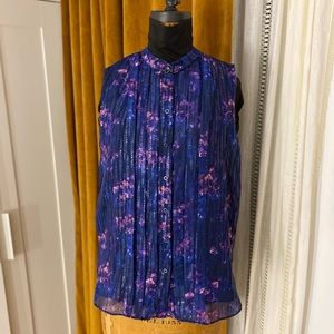 Tahari Purple Metallic Tunic